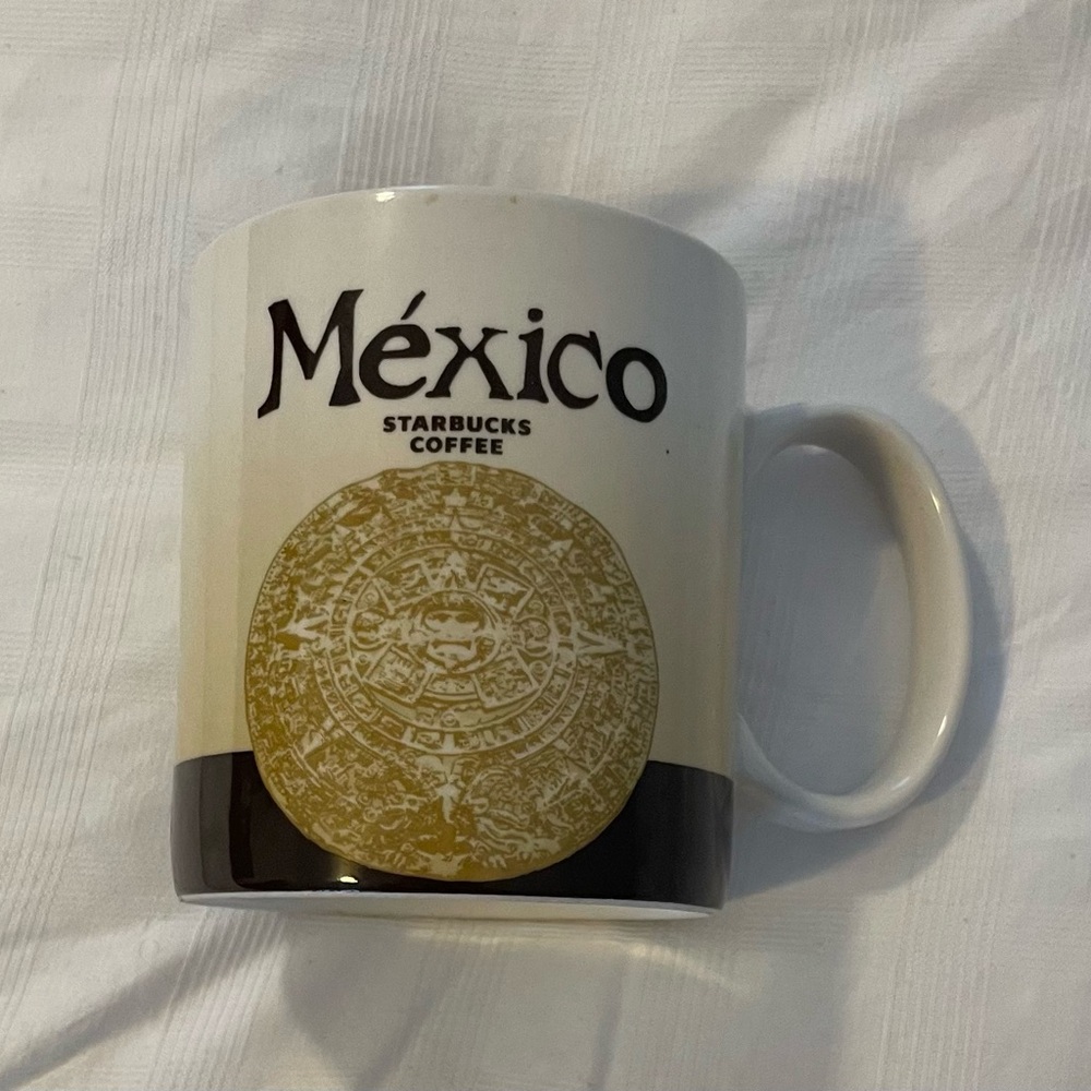 Starbucks Mexico Mug with Gold Aztec Design